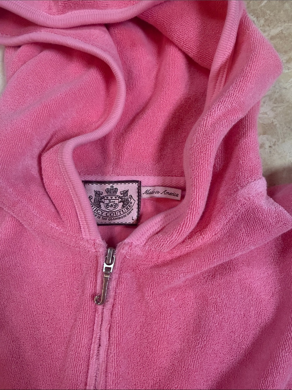 Juicy Couture Pink Terry Zip Hoodie! - Picture 2 of 4